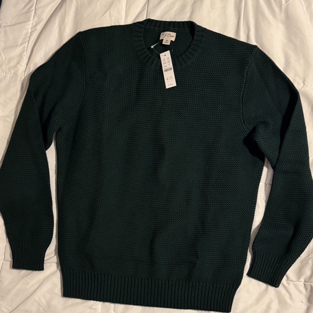 J. Crew Men's Forest Green Crewneck Sweater